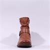 Rieker Tex Round Buckle Ruffled Boot - Tan Leather